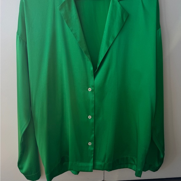 Green Silk Button down shirt - Picture 14 of 15
